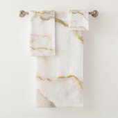 Modern Name Gold Look Marmor Muster Badhandtuch Set (Insitu)