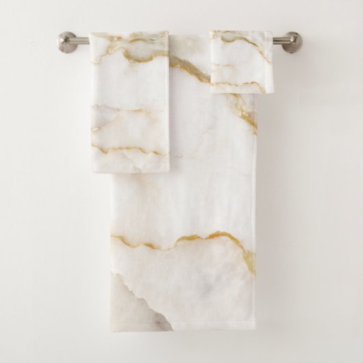 Modern Name Gold Look Marmor Muster Badhandtuch Set (Insitu)