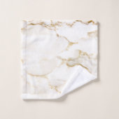 Modern Name Gold Look Marmor Muster Badhandtuch Set (Waschlappen)