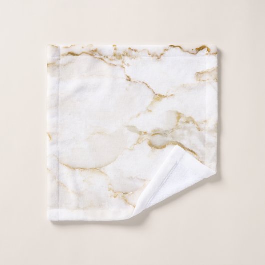 Modern Name Gold Look Marmor Muster Badhandtuch Set (Waschlappen)