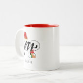 Modern Name Initial Monogram Letter M Christmas Zweifarbige Tasse (Vorderseite Links)