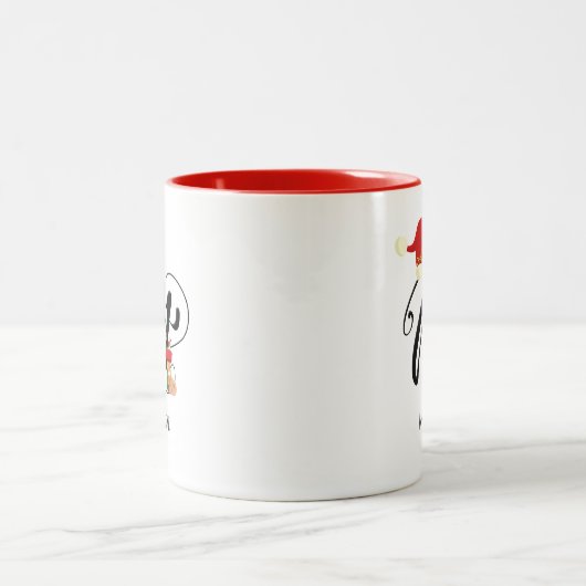 Modern Name Initial Monogram Letter M Christmas Zweifarbige Tasse (Mittel)