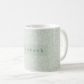Modern Name Mug Sage Green Kaffeetasse (VorderseiteRechts)