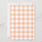 Modern Name Peach Gingham Country Wedding Einladung (Rückseite)