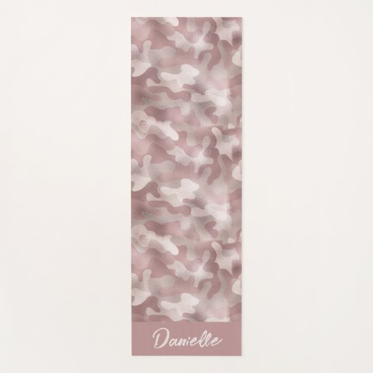 Modern Name Pink Shimmer Camouflage Muster Yogamatte (Vorderseite)
