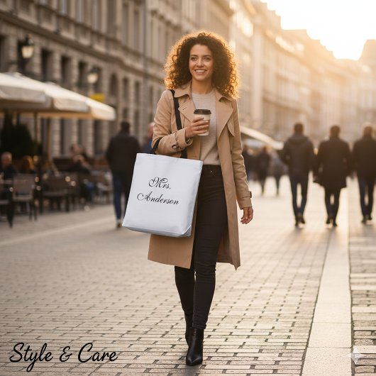 Modern Name Printed Spacious Tote Bag Tasche