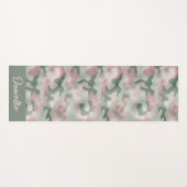 Modern Name Rosa Grün Shimmer Camouflage Muster Yogamatte (Vorderseite (Horizontal))
