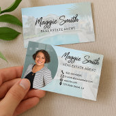 Modern Name Script Foto Real Anwesen Agent Visitenkarte
