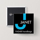 Modern Name Tag Button (Vorne & Hinten)