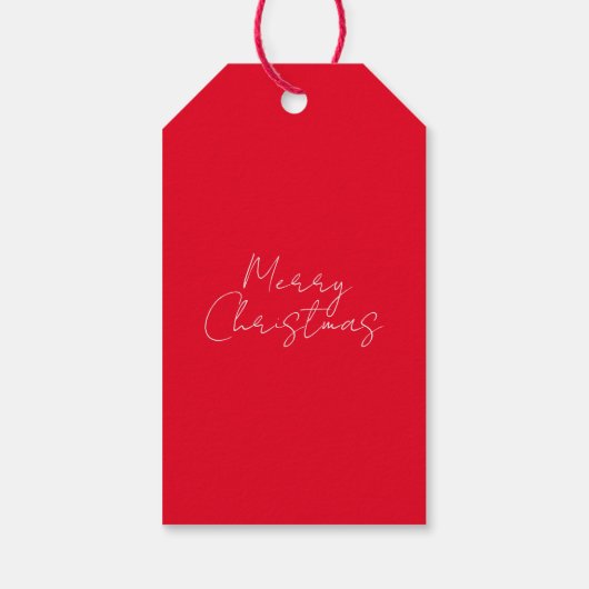 Modern Name Watercolor Script Frohe Weihnachten Geschenkanhänger (Rückseite)