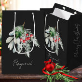 Modern Name Watercolor Script Frohe Weihnachten Mittlere Geschenktüte