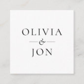 Modern Names QR Code Black White Wedding Details Begleitkarte (Vorderseite)