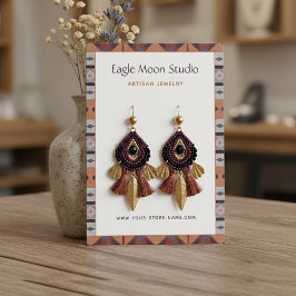 Modern Native Tribal Earring Jewelry Display Card Visitenkarte