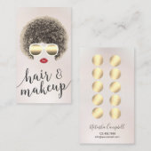 Modern Natural Hair Makeup Beauty Salon Loyalität Treuekarte (Vorne/Hinten)