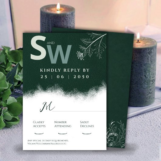 Modern Nature-Inspired Botanical RSVP card Einladung