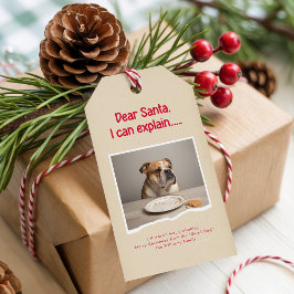 Modern Naughty Funny Dog Pet Photo Christmas Geschenkanhänger