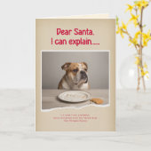 Modern Naughty Funny Dog Photo Christmas Folded Karte (Gelbe Blume)