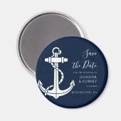 Modern Nautical Anchor Wedding Save the Date Magnet (Vorderseite/Rückseite)