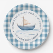 Modern Nautical Blue Boy 1. Geburtstag Pappteller (Vorderseite)