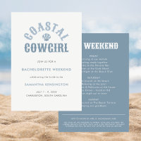 Modern Nautical Blue Coast Cowgirl Bachelorette