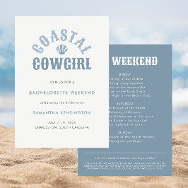 Modern Nautical Blue Coast Cowgirl Bachelorette Einladung