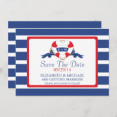 Modern Nautical Heart Buoy Einladung (Vorne/Hinten)