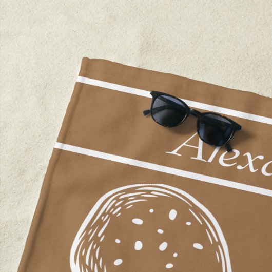 Modern Nautical White Octopus ocean Tan Strandtuch (Beispiel)