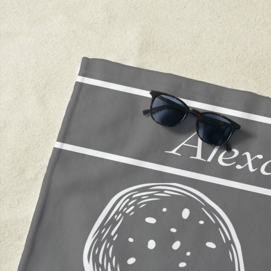 Modern Nautical White Octopus Octopus grau Strandtuch (Beispiel)