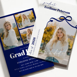 Modern Navy 2026 Graduation Invitation Einladung