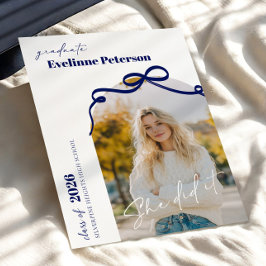 Modern Navy 2026 Graduation Invitation Einladung