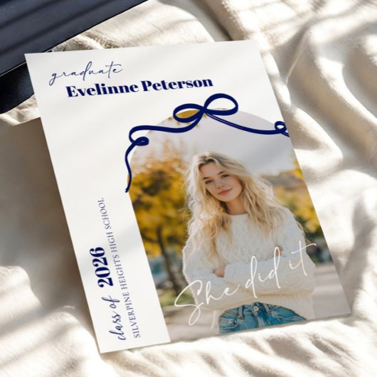 Modern Navy 2026 Graduation Invitation Einladung