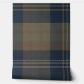 Modern Navy and Tan Japandi Plaid Tapete (Abrollen)