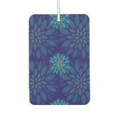 Modern Navy Blue and Green Floral Leaves Pattern Autolufterfrischer (Vorderseite)