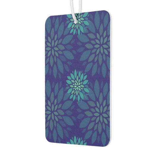 Modern Navy Blue and Green Floral Leaves Pattern Autolufterfrischer (Links)