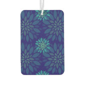Modern Navy Blue and Green Floral Leaves Pattern Autolufterfrischer (Rückseite)