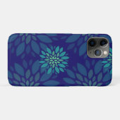 Modern Navy Blue and Green Floral Leaves Pattern Case-Mate iPhone Hülle (Rückseite (Horizontal))