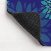 Modern Navy Blue and Green Floral Petals Pattern Mousepad (Ecke)