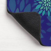 Modern Navy Blue and Green Floral Petals Pattern Mousepad (Ecke)