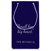 Modern Navy Blue and White Custom Pattern Design Kleine Geschenktüte (Rückseite)