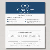 Modern Navy Blue Appointment Reminder Optometrist Terminkarte