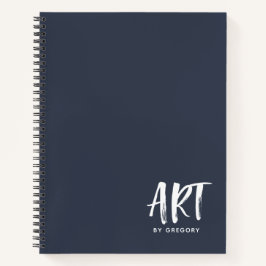 Modern Navy Blue Artist Sketchbook mit Namen Notizblock