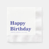 Modern Navy Blue Birthday Serviette (Vorderseite)