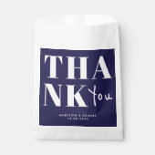 Modern Navy Blue Bold Vielen Dank für Ihre Hochzei Geschenktütchen (Vorderseite)