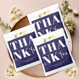 Modern Navy Blue Bold Vielen Dank für Ihre Hochzei Geschenktütchen