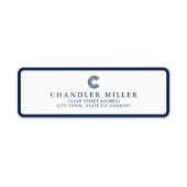 Modern Navy Blue Border Custom Stationery Address (Vorne)