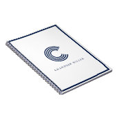 Modern Navy Blue Border Custom Stationery Notizblock (Rechte Seite)