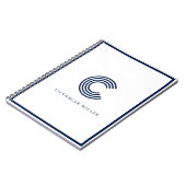 Modern Navy Blue Border Custom Stationery Notizblock (Linke Seite)