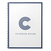 Modern Navy Blue Border Custom Stationery Notizblock (Vorderseite)