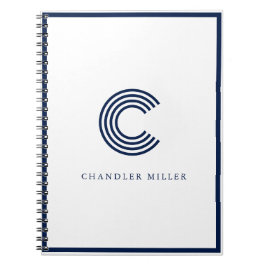 Modern Navy Blue Border Custom Stationery Notizblock