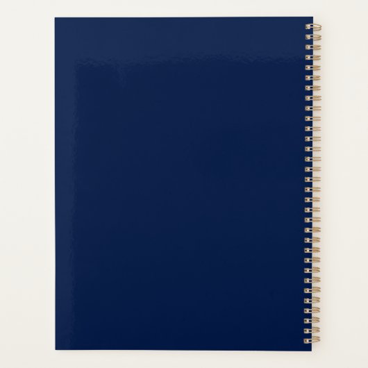 Modern Navy Blue Border Custom Stationery Planer (Rückseite)